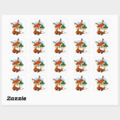 Sticker Carré Beau dessin Red Fox (Feuille)