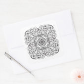 Sticker Carré Beau Doodle Carré décoratif (Enveloppe)