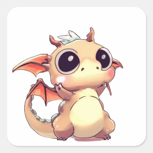 Sticker Carré Beau dragon, beaux yeux (Devant)