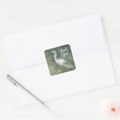 Sticker Carré Beau Egret Shorebird Wading Art Merci (Enveloppe)