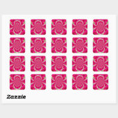 Sticker Carré Beau Extraordinaire Roses rouges Motif Kaleidoscop (Feuille)