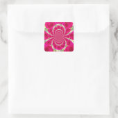 Sticker Carré Beau Extraordinaire Roses rouges Motif Kaleidoscop (Sac)