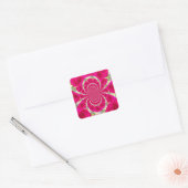 Sticker Carré Beau Extraordinaire Roses rouges Motif Kaleidoscop (Enveloppe)