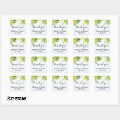 Sticker Carré Beau Feuille Mariage  Aquarelle Merci (Feuille)