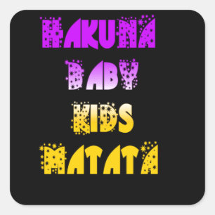 Sticker Carré Beau Hakuna Matata Art Print