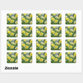 Sticker Carré Beau jardin de jonquilles jaunes (Feuille)