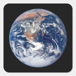 Sticker Carré Beau jeu d'autocollants Planète Terre