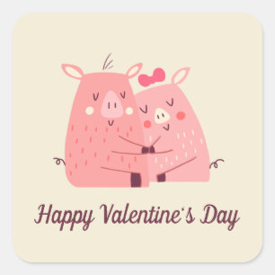 Sticker Carré Beau joint d'autocollant de Valentine de couples
