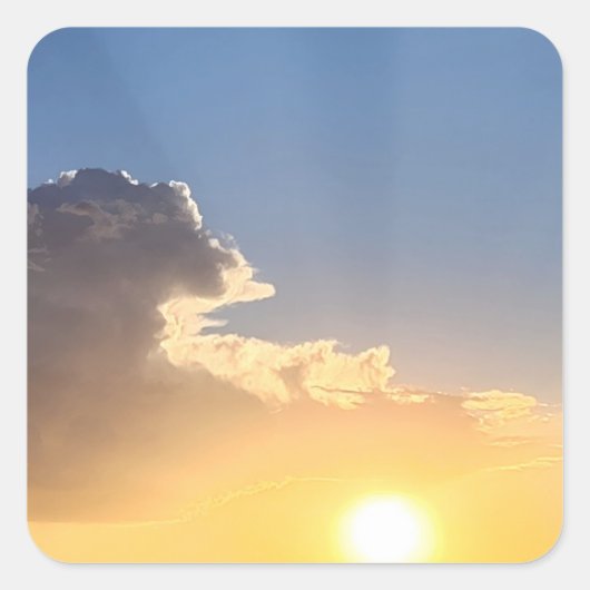 Sticker Carré Beau lever de soleil (Devant)