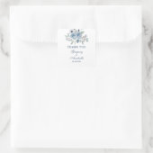 Sticker Carré Beau Mariage Floral bleu cendres (Sac)