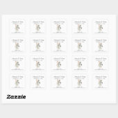 Sticker Carré Beau Mariage Floral Boho Cheval Blanc (Feuille)