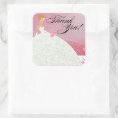 Sticker Carré Beau Merci de luxe Hot Pink et White (Sac)