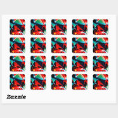 Sticker Carré Beau Mess De Couleurs (Feuille)