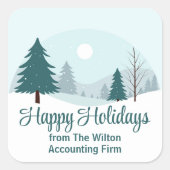 Sticker Carré Beau Noël Arbres Fêtes d'hiver Fête (Devant)