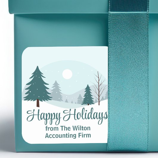 Sticker Carré Beau Noël Arbres Fêtes d'hiver Fête