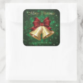 Sticker Carré Beau Noël vert, rouge et doré (Sac)