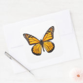Sticker Carré Beau papillon Monarque Orange Noir (Enveloppe)