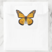 Sticker Carré Beau papillon Monarque Orange Noir (Sac)