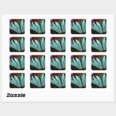Sticker Carré Beau papillon Turquoise Swallowtail (Feuille)
