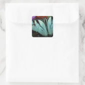 Sticker Carré Beau papillon Turquoise Swallowtail (Sac)