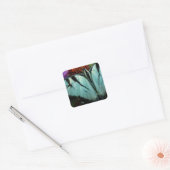 Sticker Carré Beau papillon Turquoise Swallowtail (Enveloppe)