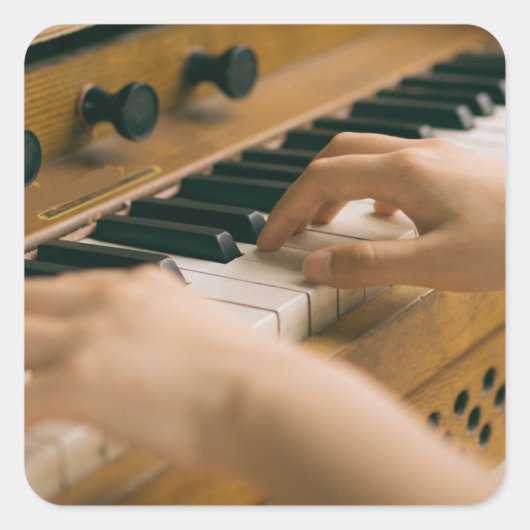 Sticker Carré Beau piano (Devant)