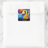 Sticker Carré Beau Rainbow Horse Portrait (Sac)
