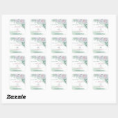 Sticker Carré Beau Rose Aquarelle Delicate Mariage (Feuille)