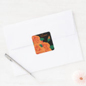 Sticker Carré Beau Rose orange (Enveloppe)