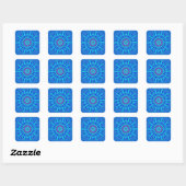 Sticker Carré Beau Royal Blue Mandala Art Imprimer (Feuille)
