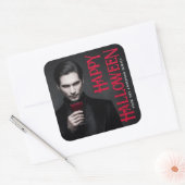 Sticker Carré Beau vampire boire du sang Happy Halloween (Enveloppe)