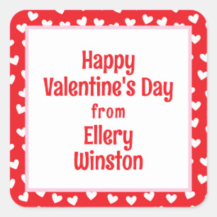 Sticker Carré Beaucoup de coeur classe Saint Valentin