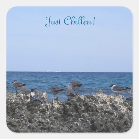 Sticker Carré Beauté de l'océan (Devant)