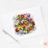 Sticker Carré Beauté de sansonnette personnalisée avec papillons (Enveloppe)