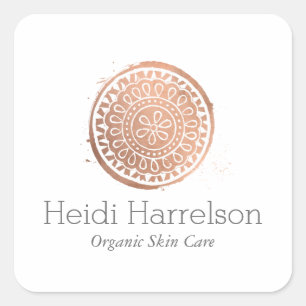 Sticker Carré Beauté élégante Mandala Logo Roes Gold