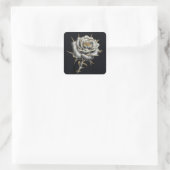 Sticker Carré Beauté Ethérée : Un Rose des ténèbres (Sac)