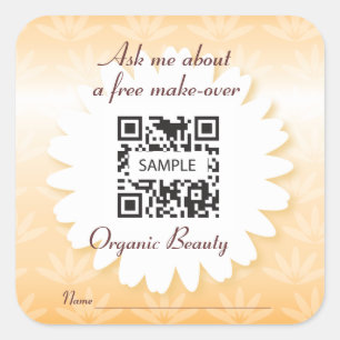 Sticker Carré Beauté organique de modèle d'autocollant