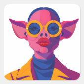 Sticker Carré Beauté porcine (Devant)