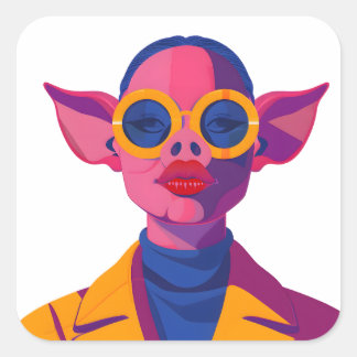 Sticker Carré Beauté porcine