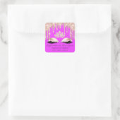 Sticker Carré Beauté rose chaud Lashes Lotus Merci Business (Sac)
