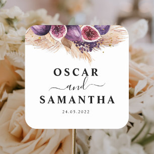 Sticker Carré Beauté tendance violet Figs & Pampas