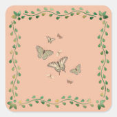Sticker Carré Beautés papillons (Devant)