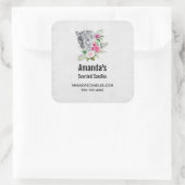 Sticker Carré Beautiful Leopard Head Portrait Business (Sac)