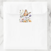 Sticker Carré Beautiful Monarch Butterfly Watercolor (Sac)