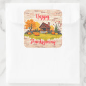Sticker Carré Beautiful Popular Happy Thanksgiving Fall (Sac)