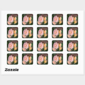 Sticker Carré Beautiful Roses Customizable Birthday (Feuille)