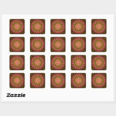 Sticker Carré beautiful textile carpet mandala pattern (Feuille)