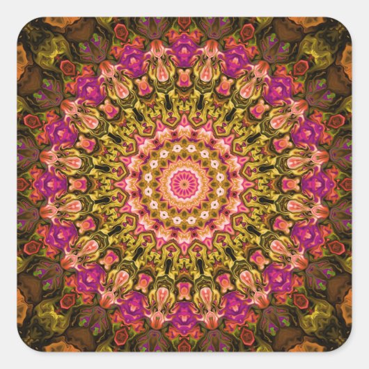 Sticker Carré beautiful textile carpet mandala pattern (Devant)