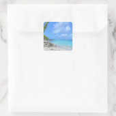 Sticker Carré Beautiful Turquoise Tropical Beach (Sac)