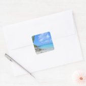 Sticker Carré Beautiful Turquoise Tropical Beach (Enveloppe)